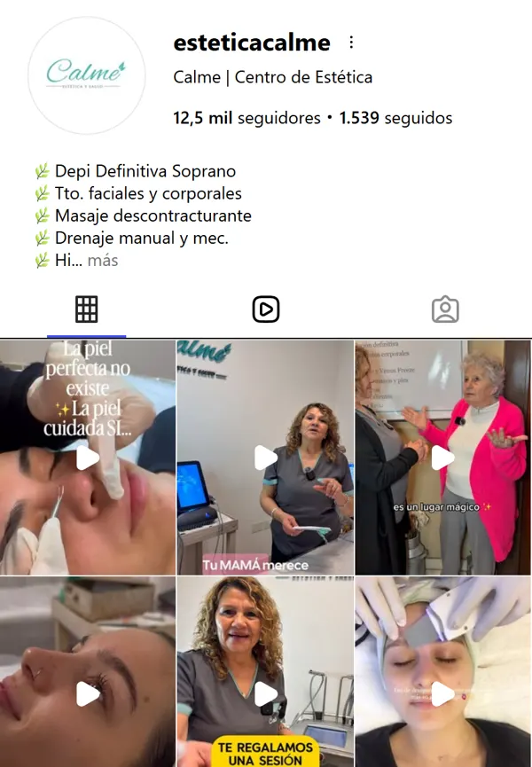 Perfil de Instagram de Calme