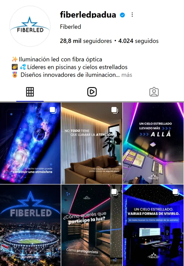 Perfil de Instagram de Fiberled