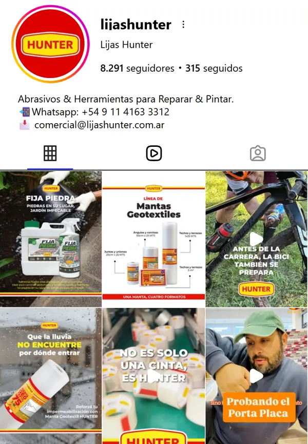 Perfil de Instagram de Lijas Hunter