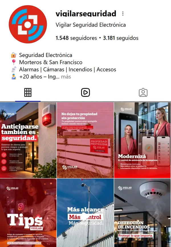Perfil de Instagram de Vigilar