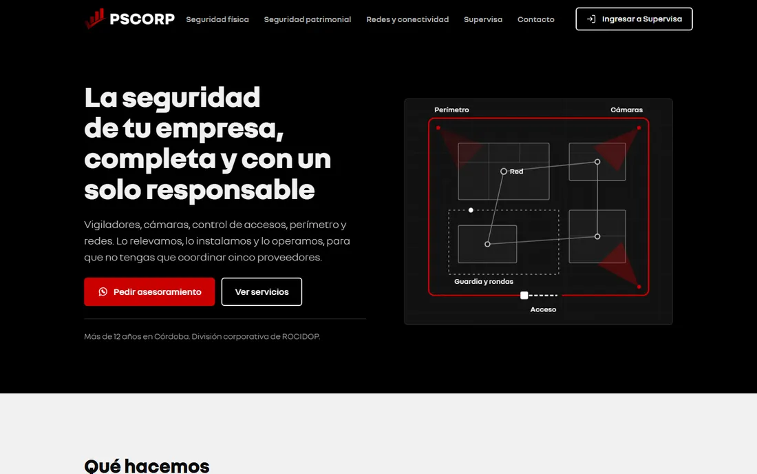 Web de PSCORP diseñada por MDC
