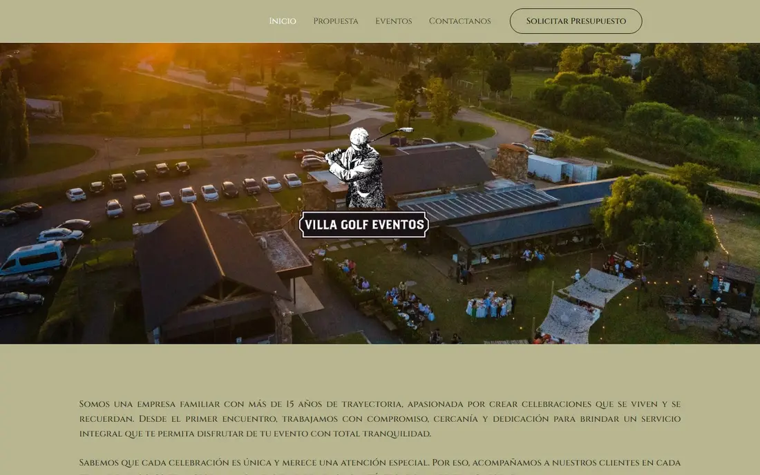 Web de Villa Golf Eventos diseñada por MDC